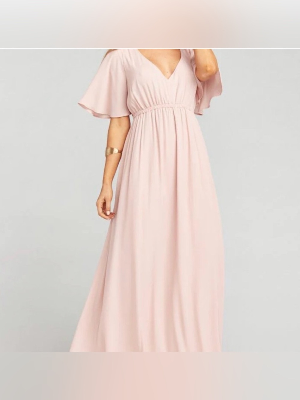 Show Me Your MuMu Emily Empire Maxi Dress Dusty Blush NWT